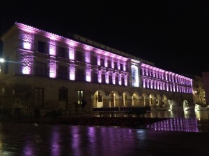 Iluminación especial de la Casa del Monte con motivo del 25N, Día Internacional para la Eliminación de la Violencia contra la Mujer.