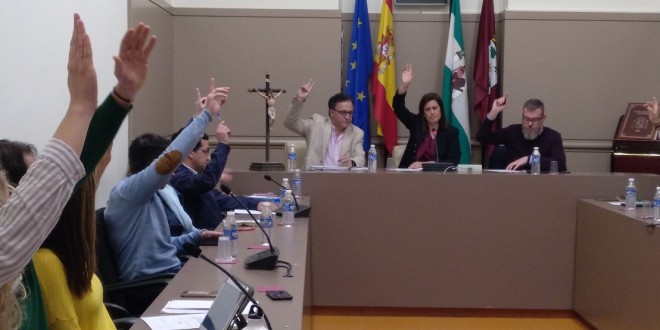 Votación en el Pleno Extraoridnario celebrado ayer en el Ayuntamiento de Baena.