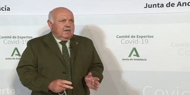 El consejero de Salud, Jesús Aguirre, compareció ayer tras la reunión del Comité de Expertos Covid-19. Foto: Junta de Andalucía.