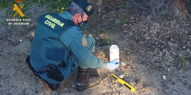 Uno de los cebos envenenados hallado por la Guardia Civil y Agentes de Medio Ambiente. Foto: Guardia Civil.